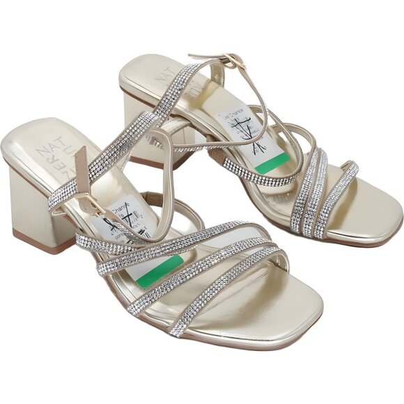 Naturalizer Niko 2 Women's Gold Ankle Strap Heels Size 6.5 - Picture 4 of 6